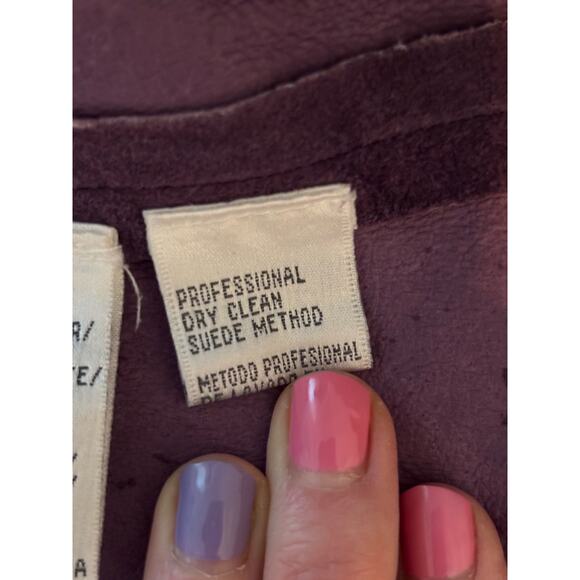 Jones Wear Sport Vintage Womens Large Purple Leather Suede Retro 90's Y2K Jacket - Picture 6 of 7